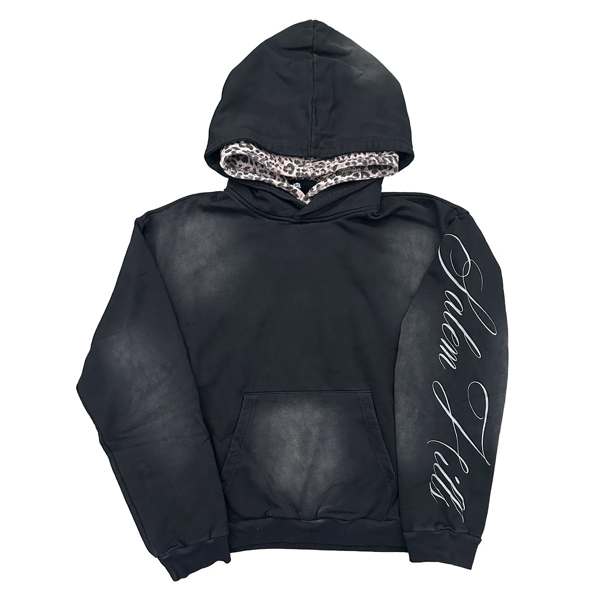 Sweat à Capuche Graphique Léopard Noir